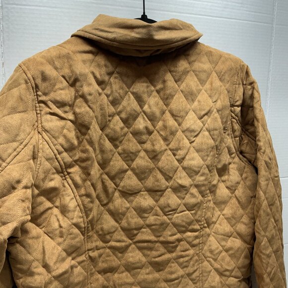 LARGE  Barn Jacket Faux Suede Quilted W/Lining-TOFFEE Isaac Mizrahi Live!❤️OFFER - Picture 7 of 13